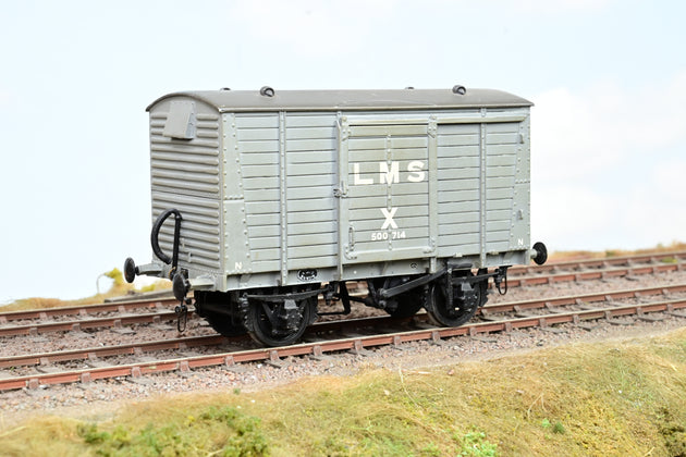 Kit Built O Gauge LMS Grey Vacuum Brake Sliding Door Ventilated Goods Van No.500714 - Aftermarket Box