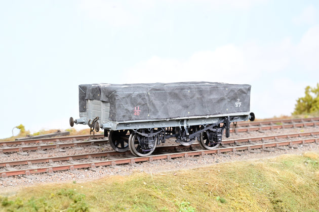 Kit Built O Gauge LMS Grey 5-Plank Open Wagon w/ Tarpaulin Cover No.81564 - Unboxed