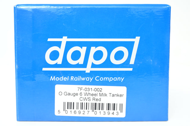 Dapol O Gauge 7F-031-002 6 Wheel Milk Tanker CWS Red - Boxed