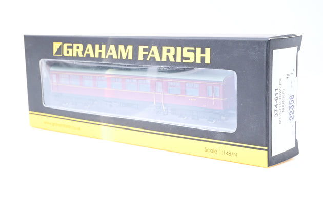 Graham Farish N Gauge 374-611 BR Maroon Auto Trailer No.W228W - Boxed