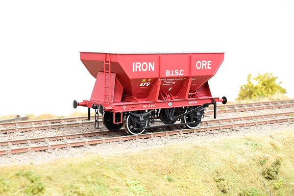 Dapol O Gauge 7F-033-006 'B.I.S.C Iron Ore' Red Oxide 24T Steel Hopper No.279 - Boxed