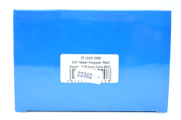Dapol O Gauge 7F-033-006 'B.I.S.C Iron Ore' Red Oxide 24T Steel Hopper No.279 - Boxed