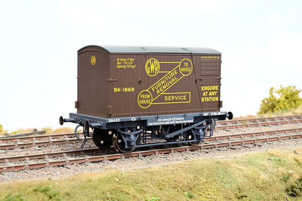 Dapol O Gauge 7F-037-007 GWR Dark Grey Conflat w/ BK2 Chocolate Container No.39410 - Boxed