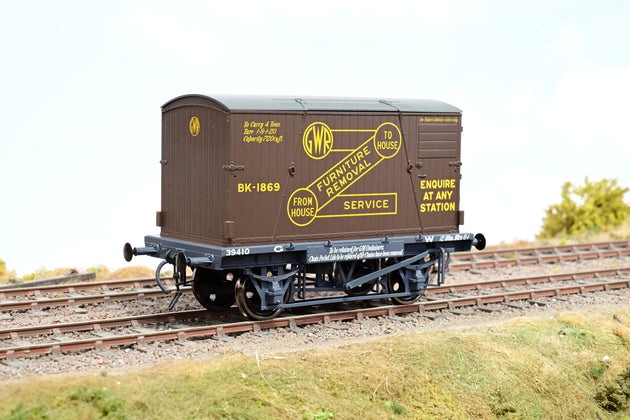 Dapol O Gauge 7F-037-007 GWR Dark Grey Conflat w/ BK2 Chocolate Container No.39410 - Boxed