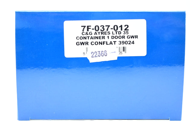 Dapol O Gauge 7F-037-012 GWR Dark Grey Conflat w/ C&G Ayres Ltd Container No.39024 - Boxed