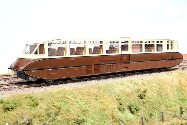 Dapol O Gauge GWR Chocolate & Cream Streamlined Railcar No.12 - Boxed