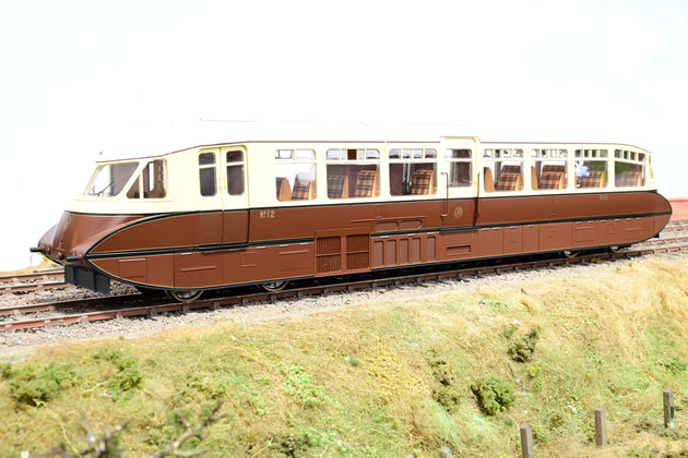 Dapol O Gauge GWR Chocolate & Cream Streamlined Railcar No.12 - Boxed