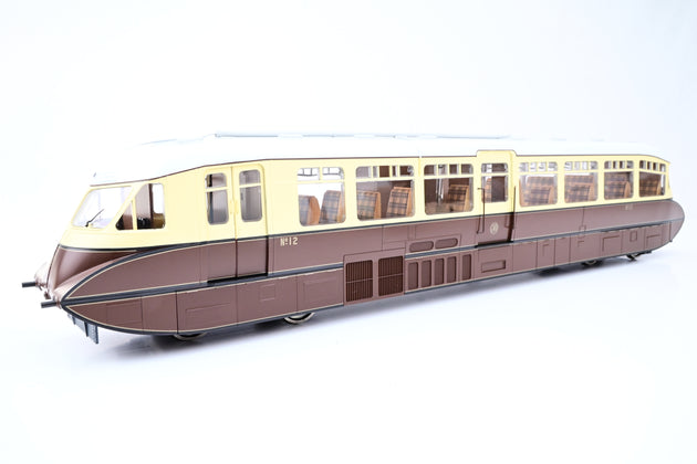 Dapol O Gauge GWR Chocolate & Cream Streamlined Railcar No.12 - Boxed