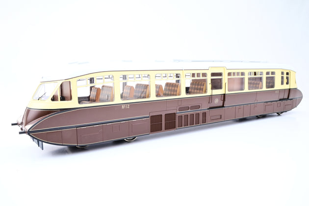 Dapol O Gauge GWR Chocolate & Cream Streamlined Railcar No.12 - Boxed