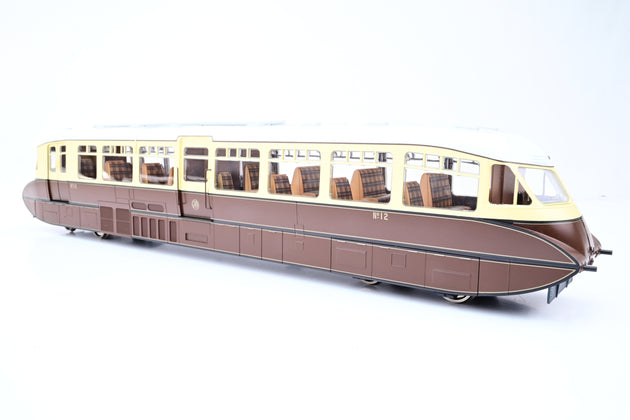 Dapol O Gauge GWR Chocolate & Cream Streamlined Railcar No.12 - Boxed