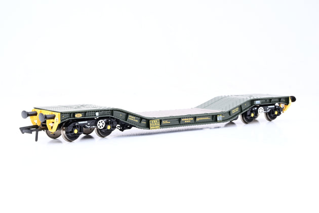 Hattons OO Gauge H4-WW-0123 Warwell Military Flat w/ Gloucester GPS Bogies MOD 2000s Green w/ Yellow Ends Modified No.MODA95535 - Boxed