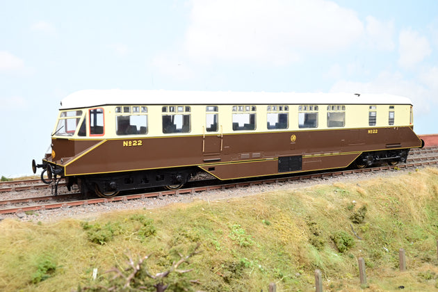 Heljan O Gauge 1900 GWR Chocolate & Cream Diesel Railcar No.22 - Boxed