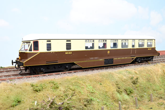 Heljan O Gauge 1900 GWR Chocolate & Cream Diesel Railcar No.22 - Boxed