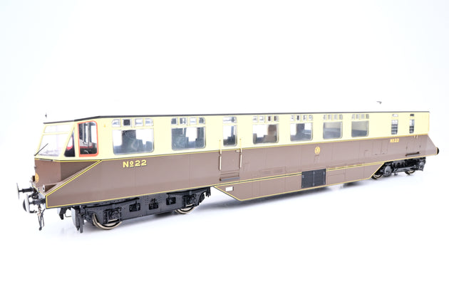 Heljan O Gauge 1900 GWR Chocolate & Cream Diesel Railcar No.22 - Boxed