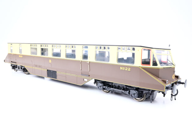 Heljan O Gauge 1900 GWR Chocolate & Cream Diesel Railcar No.22 - Boxed