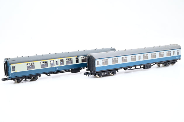 Graham Farish N Gauge Rake of 2 BR Mk1 Coaches SK & CK Blue Grey - Unboxed