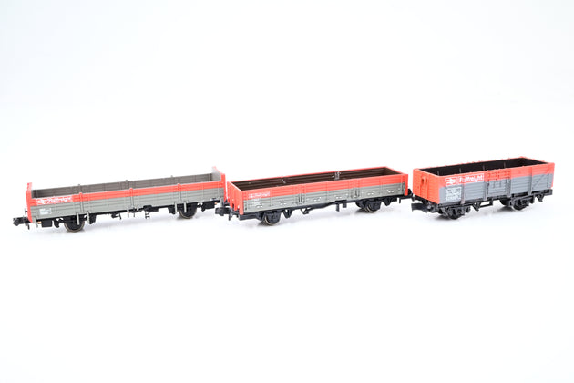Peco/Graham Farish N Gauge Rake of 3 Railfreight Open Wagons CBA, OOA, OBA - Unboxed