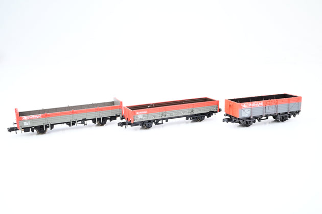 Peco/Graham Farish N Gauge Rake of 3 Railfreight Open Wagons CBA, OOA, OBA - Unboxed