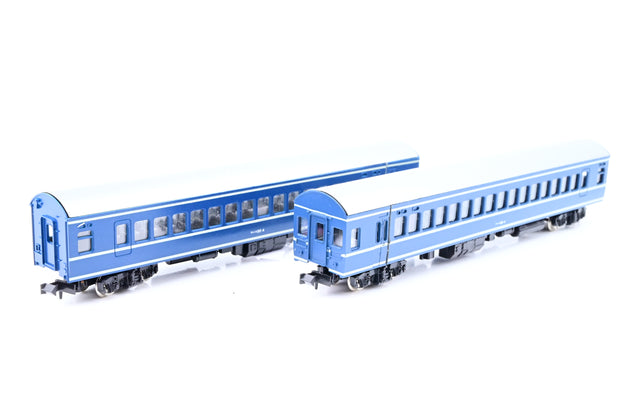 Kato N Gauge Rake of 2 JR Blue Coaches No.20 4 - Unboxed