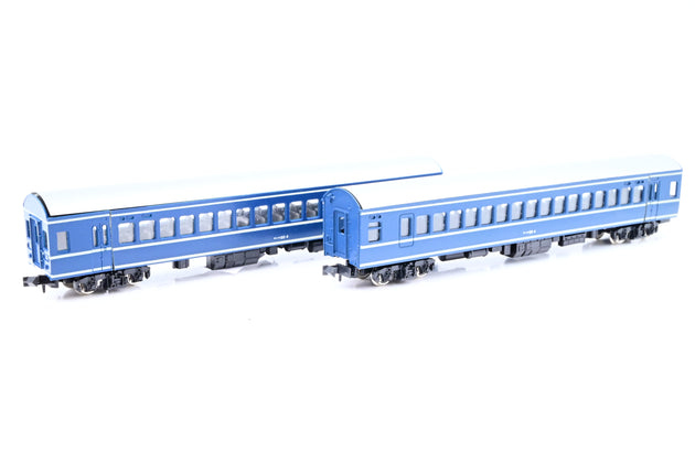 Kato N Gauge Rake of 2 JR Blue Coaches No.20 4 - Unboxed
