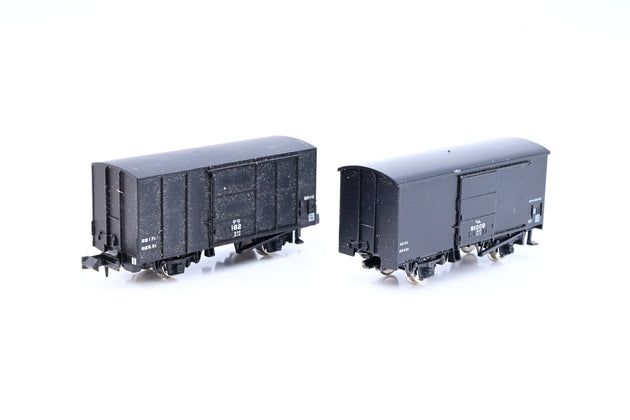 Micro Ace Tains N Gauge Rake of 2 Japanese Railways 4 Wheel Covered Freight Cars - Boxed