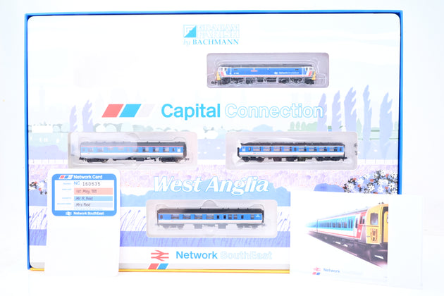 Graham Farish N Gauge 370-430 'Capital Connection' Train Pack w/ NSE Class 47 No.47581 'Great Eastern' + 3 Coahces - Collector's Edition, Boxed