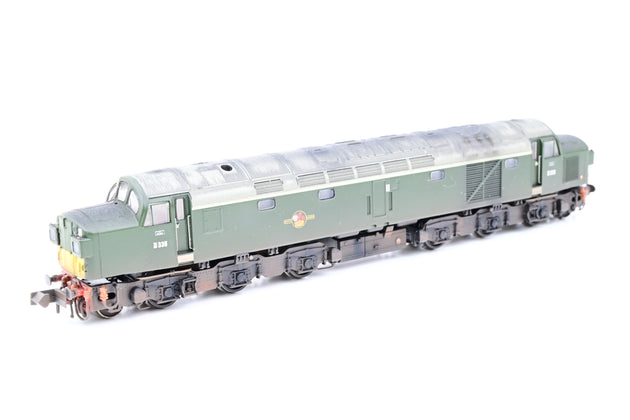 Graham Farish N Gauge 371-185 BR Green w/ SYP Class 40 No.D338 - TMC Weathered, Boxed
