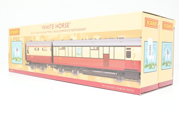 Hornby OO Gauge R40470 BR 'White Horse' Coach Twin Pack - Boxed
