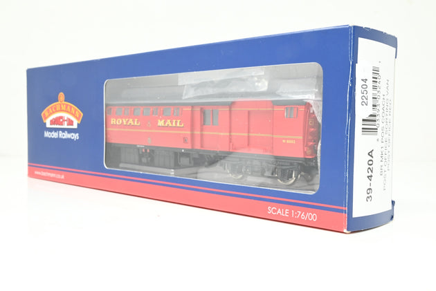 Bachmann OO Gauge 39-420A BR Mk1 POS Coach Post Office Sorting Van Post Office Red No.W80302 - Boxed