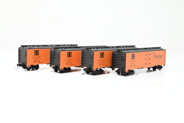 Atlas N Gauge Rake of 4 Santa Fe Orange 'El Capitan' Box Car No.8155, 1875 - Unboxed