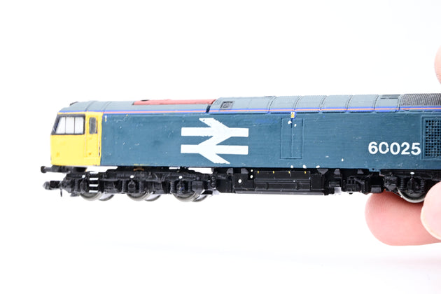 Graham Farish N Gauge BR Blue Large Logo Class 60 No.60025 - Repaint, Boxed