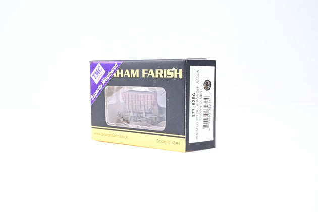 Graham Farish N Gauge 377-826A Crown Cement Presflo 20T Bulk Powder Wagon No.B888235 - TMC Weathered, Boxed