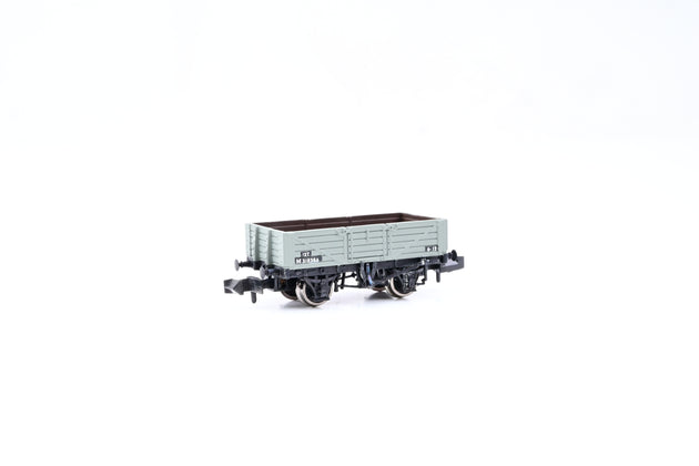 Graham Farish N Gauge 377-054 BR Grey 5-Plank Open Wagon w/ Wooden Floor No.M318256 - Boxed