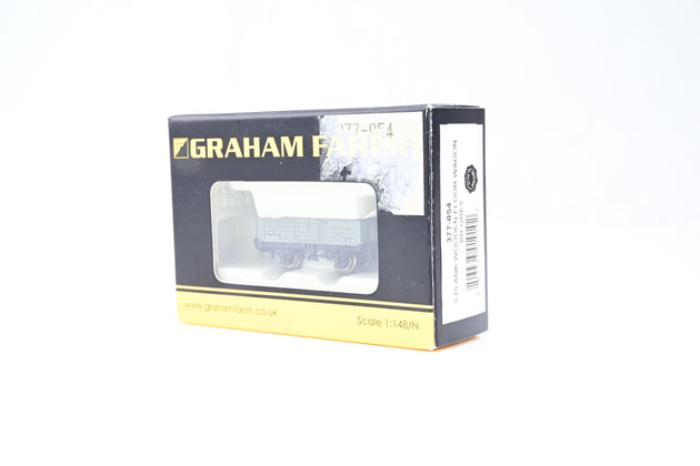 Graham Farish N Gauge 377-054 BR Grey 5-Plank Open Wagon w/ Wooden Floor No.M318256 - Boxed