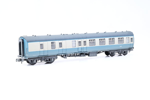 Graham Farish N Gauge 374-188D BR Blue & Grey Mk1 BSK Brake Corridor Second Coach No.34949 - Factory Weathered, Boxed