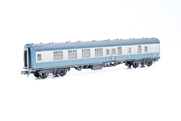 Graham Farish N Gauge 374-188D BR Blue & Grey Mk1 BSK Brake Corridor Second Coach No.34949 - Factory Weathered, Boxed