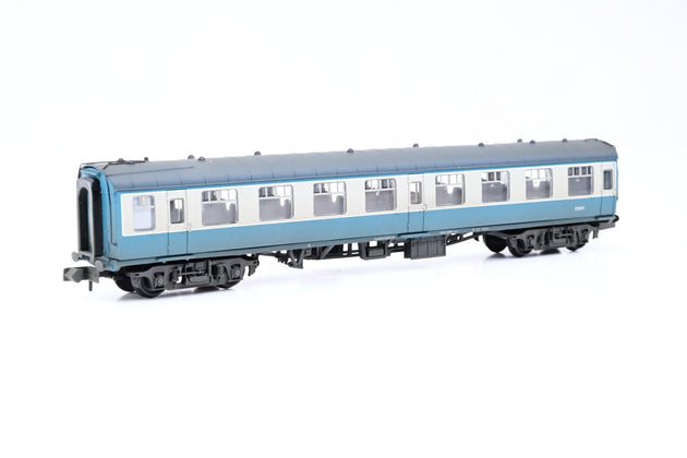 Graham Farish N Gauge 374-013D BR Blue & Grey Mk1 TSO Tourist Second Open Coach No.E5057 - Factory Weathered, Boxed