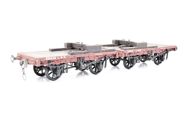 Kit Built O Gauge LMS Pair of Twin Case Bolster Wagons - Unboxed