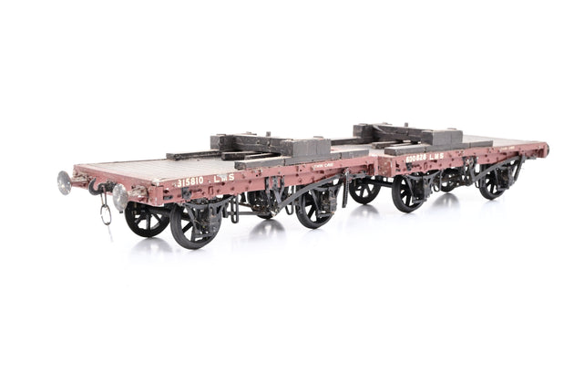 Kit Built O Gauge LMS Pair of Twin Case Bolster Wagons - Unboxed