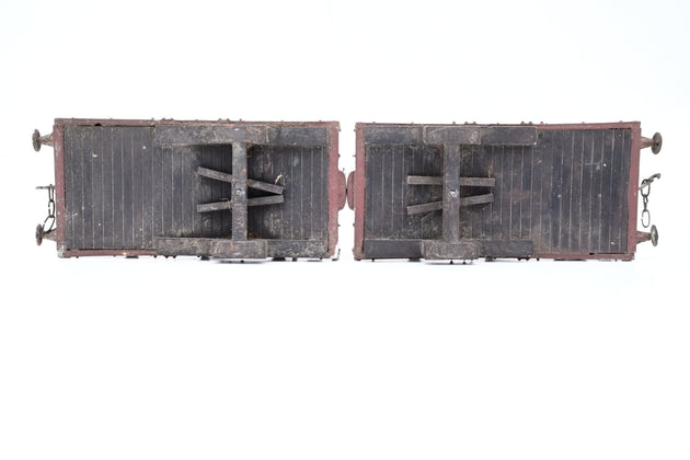 Kit Built O Gauge LMS Pair of Twin Case Bolster Wagons - Unboxed