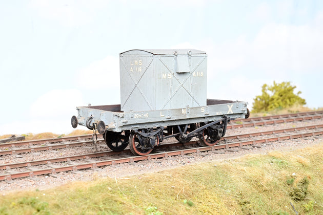 Kit Built O Gauge LMS 1 Plank Open Wagon with Container No.209345 - Unboxed