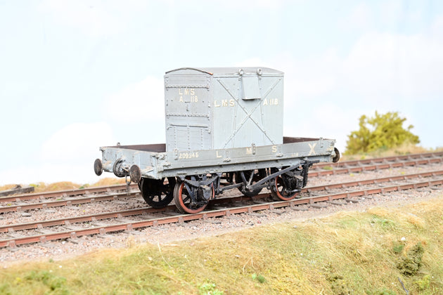 Kit Built O Gauge LMS 1 Plank Open Wagon with Container No.209345 - Unboxed