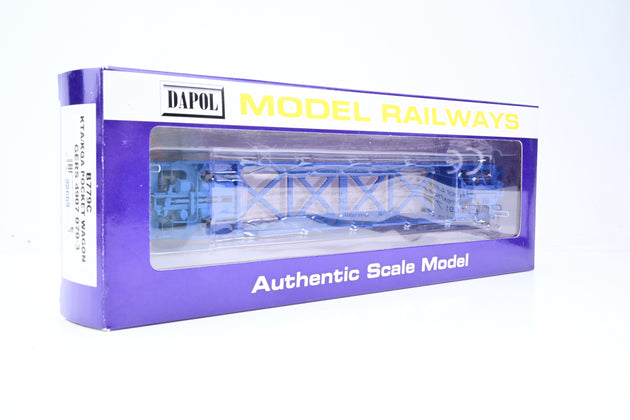 Dapol OO Gauge B779C Tiphook Rail Blue KQA Intermodal Pocket Wagon No.GERS 4907 070-3 - Boxed