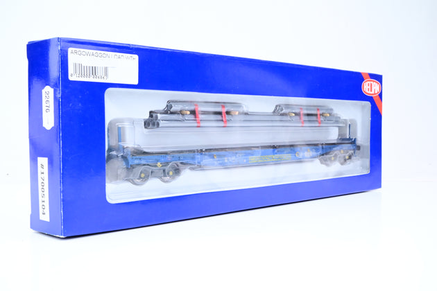 Heljan OO Gauge 5104 Cargowaggon IPE/IGE557 Bogie Flat Wagon w/ Pipes Load No.484 7 026-8 - Boxed