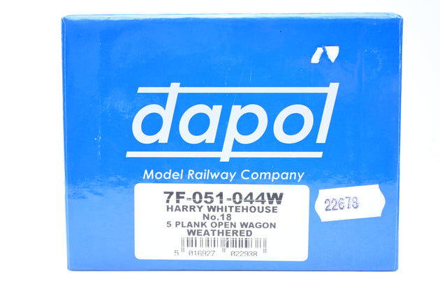 Dapol O Gauge 7mm 7F-051-044W 5 Plank Open Wagon Harry Whitehouse No.18 - Factory Weathered, Boxed