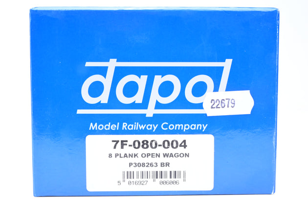 Dapol O Gauge 7mm 7F-080-004 8 Plank Open Wagon BR Grey No.P308263 - Boxed