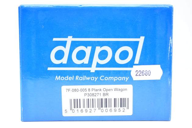 Dapol O Gauge 7mm 7F-080-005 8 Plank Open Wagon BR Grey No.P308271 - Boxed