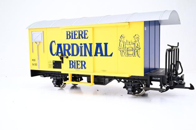 LGB G Gauge 'Cardinal Bier' Covered 4 Wheel MOB Beer Wagon No.Gk 503 - Unboxed