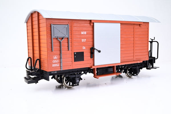LGB G Gauge 4 Wheel Covered Wagon MOB Brown No.GK 557 - Unboxed