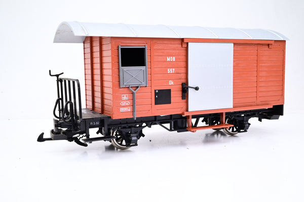 LGB G Gauge 4 Wheel Covered Wagon MOB Brown No.GK 557 - Unboxed